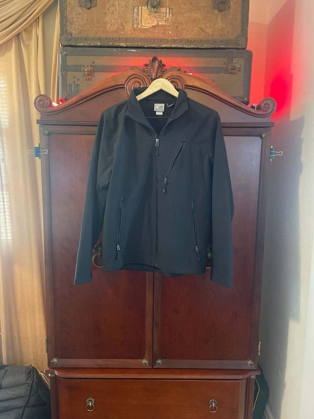 Champion Men's Black Softshell Full-Zip Jacket, Size S R0246